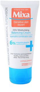 MIXA 24 HR Moisturising лек и овлажняващ балансиращ крем за нормална към смесена кожа
