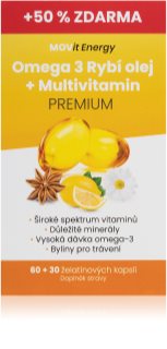 Movit Energy Omega 3 Rybí olej+Multivit. forte komplex vitaminů a minerálů pro podporu správného trávení