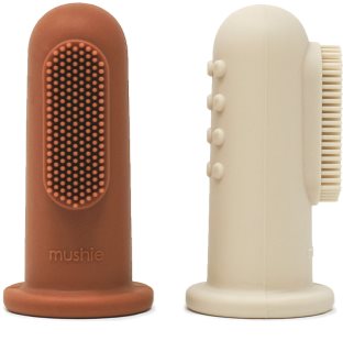 Mushie Finger Toothbrush Fingertandborste av silikon för barn