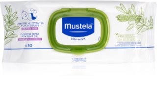 Mustela Bébé мокри почистващи кърпички за деца с маслинено олио