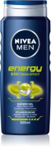 Nivea Men Energy gel de duche para rosto, corpo e cabelo