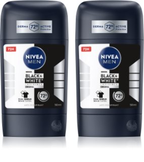 NIVEA MEN Black & White Invisible Original твердий антиперспірант вигідна упаковка