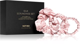 Notino Silk Collection Scrunchie Set 3 pcs pink zīda matu gumiju komplekts Pink (tonis)