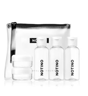 Notino Travel set de călătorii cu 5 sticluțe pentru cosmetice WHITE