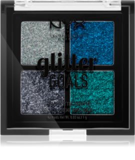 NYX Professional Makeup Glitter Goals paletka lisovaných třpytek malé balení