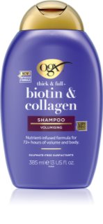 OGX Biotin & Collagen storinamasis šampūnas plaukų apimčiai didinti 385 ml