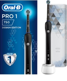 Oral B PRO 750 Cross Action Black Edition електрична зубна щітка з чохлом