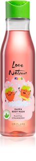 Oriflame Love Nature Kids Playful Strawberry dětský šampon na tělo a vlasy