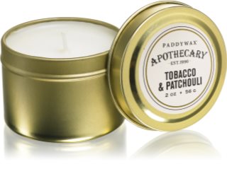 Paddywax Apothecary Tobacco & Patchouli ароматическая свеча в жестяной баночке