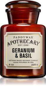 Paddywax Apothecary Geranium & Basil ароматическая свеча