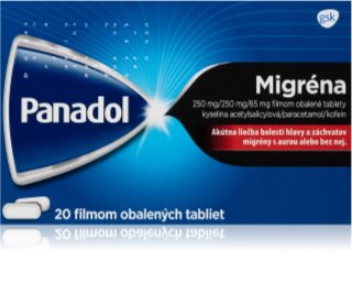Panadol Panadol Migréna 250mg/65mg filmom obalené tablety
