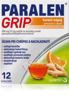 Paralen Grip Pomeranč A Zázvor vrecúška pre prípravu horúceho nápoja
