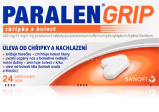 Paralen Paralen Grip Chřipka a bolest 500mg/25mg/5mg potahované tablety