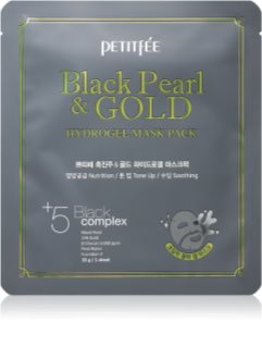 Petitfée Black Pearl & Gold intensyvaus poveikio hidrogelio kaukė su 24 karatų auksu