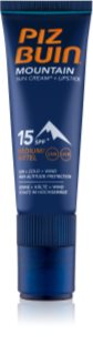 Piz Buin Mountain creme protetor 2 em 1 para rosto e lábios SPF 15