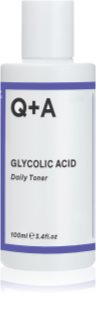 Q+A Glycolic Acid Maigs un attīrošs toniks ar AHA skābēm