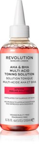 Revolution Skincare AHA + BHA Multi Acid Toning Solution tónico exfoliante limpiador  con AHA ácidos