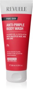 Revuele Pure Skin Anti-Pimple exfoliační sprchový gel proti akné 200 ml