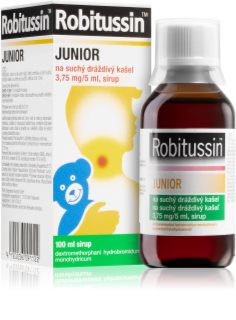 Robitussin Robitussin Junior na suchý a dráždivý kašel 3,75 mg/5 ml sirup