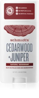 Schmidt's Cedarwood + Juniper дезодорант-стик без съдържание на алуминиеви соли