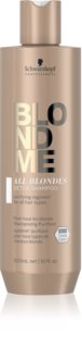 Schwarzkopf Professional Blondme All Blondes Detox Cleansing Detoxifying Shampoo For Blondes And Highlighted Hair
