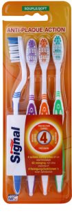 Signal Anti-Plaque Action periuta de dinti moale 4 bucati
