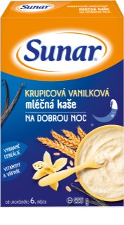 Sunar krupicová vanilková mléčná kaše na dobrou noc krupicová kaše