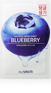 The Saem Natural Mask Sheet Blueberry Revitaliserende sheetmaske til ansigtet