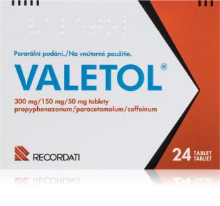 Valetol Valetol 300 mg/150 mg/50 mg  tablety