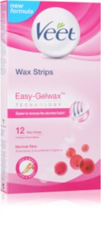 Veet Wax Strips восъчни ленти за епилация с масло от шеа и аромат на горски плодове