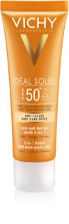 Vichy Idéal Soleil cuidado mate contra as manchas de pigmentação 3 em 1 SPF 50+