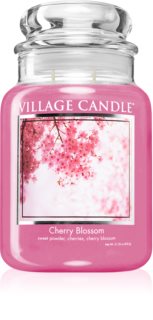 Village Candle Cherry Blossom illatos gyertya  (Glass Lid)