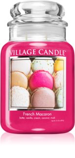 Village Candle French Macaroon dišeča sveča  (Glass Lid)