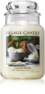 Village Candle Coconut Vanilla geurkaars (Glass Lid)