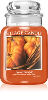 Village Candle Spiced Pumpkin illatos gyertya  (Glass Lid)