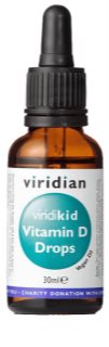 Viridian Nutrition ViridiKid Vitamin D Drops podpora normálního stavu kostí a zubů pro děti