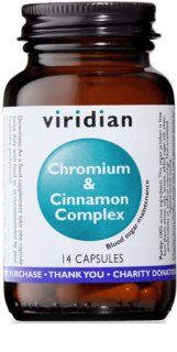 Viridian Nutrition Chromium & Cinnamon Complex výživový doplnok na udržanie normálnej hladiny cukru v krvi