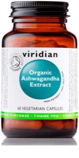 Viridian Nutrition Organic Ashwagandha Extract přírodní antioxidant v BIO kvalitě
