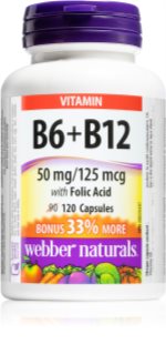 Webber Naturals B6 + B12 with Folic Acid podpora správného fungování organismu