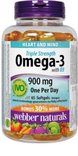 Webber Naturals Omega-3 with D3 900 mg podpora imunity