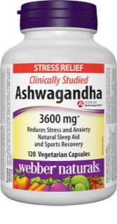 Webber Naturals Ashwagandha 3600 mg podpora psychické pohody