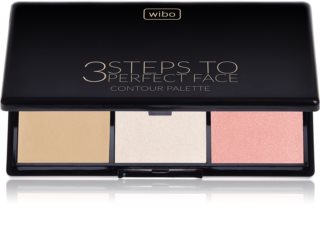 Wibo 3 Steps To Perfect Face  Light paletka do konturowania twarzy do twarzy