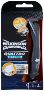Wilkinson Sword Quattro Titanium Precision aparador e máquina de barbear molhado