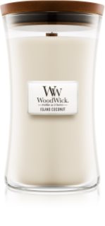 Woodwick Island Coconut bougie parfumée avec mèche en bois
