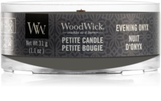 Woodwick Evening Onyx nedidelė kvapni žvakė medinė dagtis