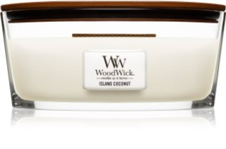 Woodwick Island Coconut αρωματικό κερί με ξύλινο φιτίλι (hearthwick)