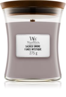 Woodwick Sacred Smoke geurkaars met een houten lont