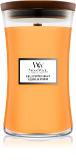 Woodwick Chilli Pepper Gelato vela perfumada  con mecha de madera