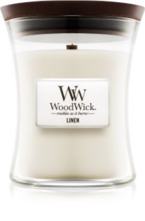 Woodwick Linen bougie parfumée avec mèche en bois