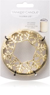 Yankee Candle Snowflake Frost пръстен за декорация на ароматна свещ за ароматна свещ Classic голям и среден (Gold)